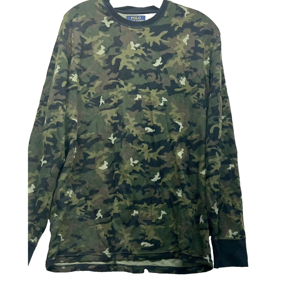 Polo Ralph Lauren Men's Medium Camouflage Thermal Shirt (H5)